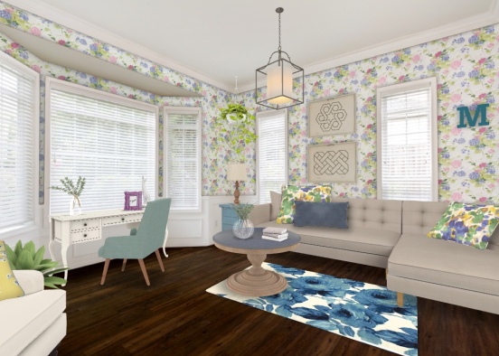 Floral living room Design Rendering