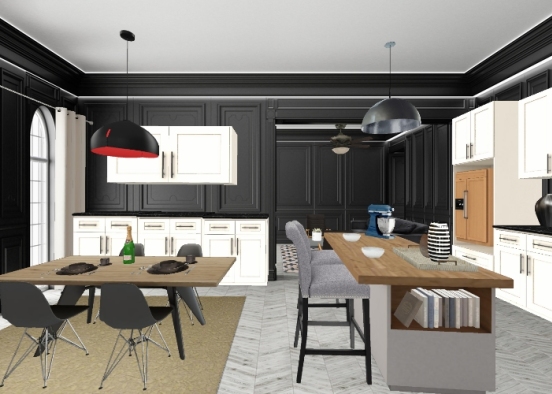 KITCHEN AND DINNER TABLE  Design Rendering