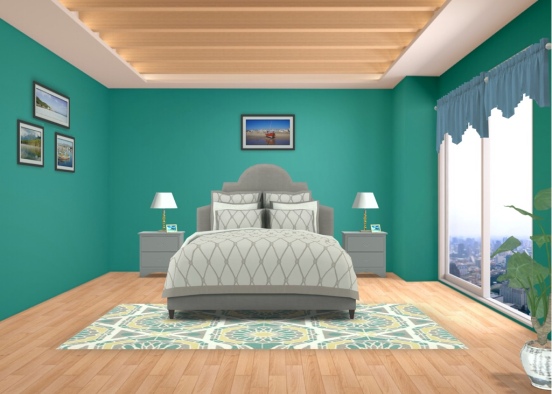 a relaxing couples bedroom Design Rendering