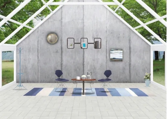 blue and white (tea)garden house. Design Rendering
