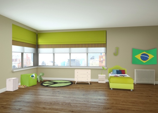 Green kid room Design Rendering