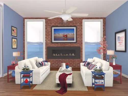 Patriotic at the Ocean