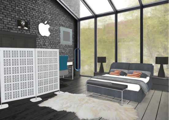 Cool Airy Bedroom  Design Rendering