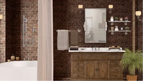 Brown bathroom