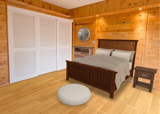 Woodsy Bedroom Design Rendering