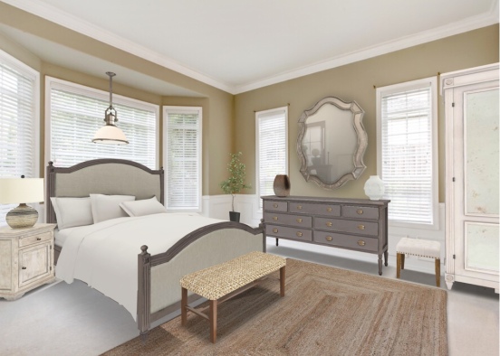 Minimalistic bedroom Design Rendering