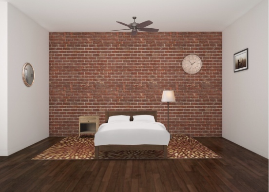 Brick bedroom Design Rendering