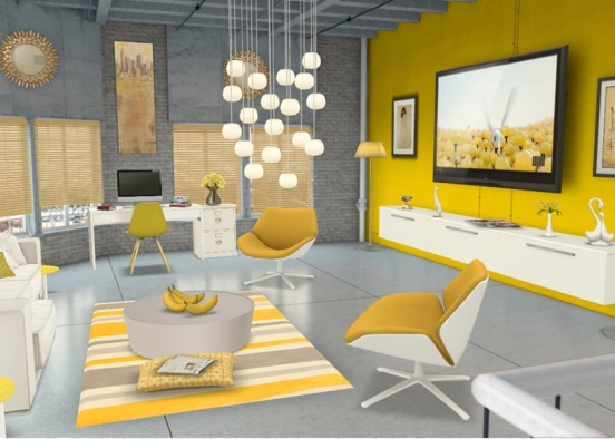 Yellow Lounge Design Rendering