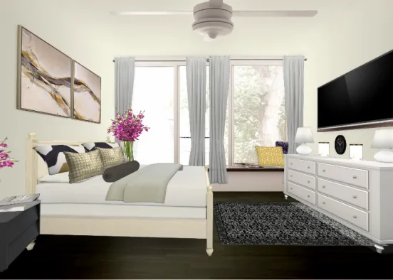 Simple Bedroom Design Rendering