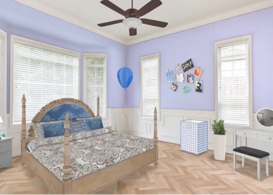 Baby blue bedroom Design Rendering