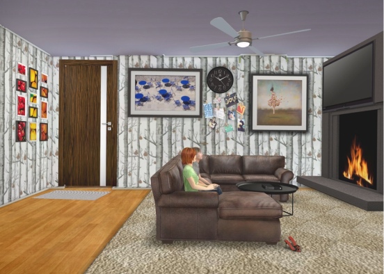 The Ford Family Living Room Design Rendering