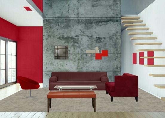 Sala red ❤ Design Rendering