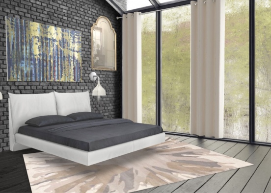 chambre simple Design Rendering