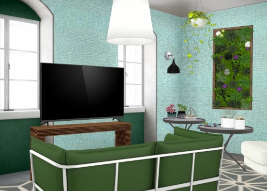 GREEN LIVING ROOM Design Rendering