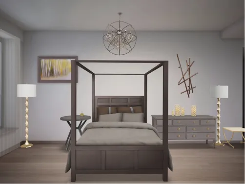 modernbedroombrownandgold