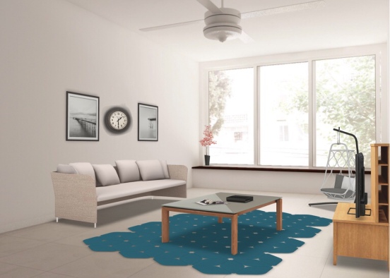 Stylish Living Room Design Rendering