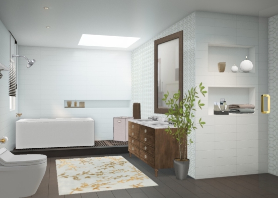 Banheiro luxuoso Design Rendering