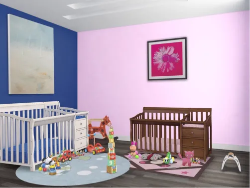 baby boy and girl room 