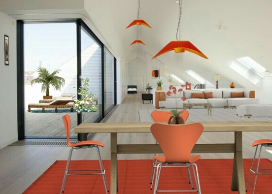 Orange attic Design Rendering