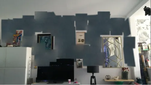 salon papier bleu