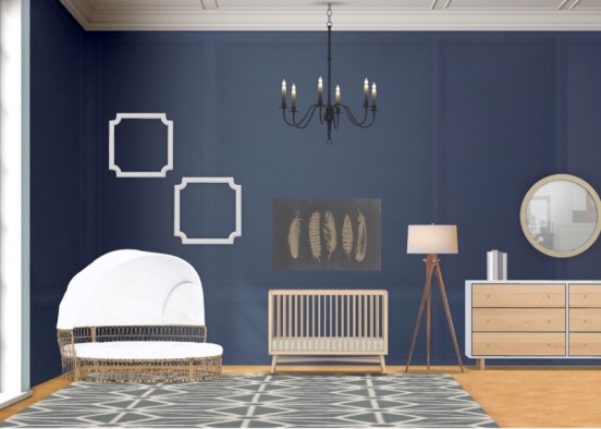 baby room in blue Design Rendering