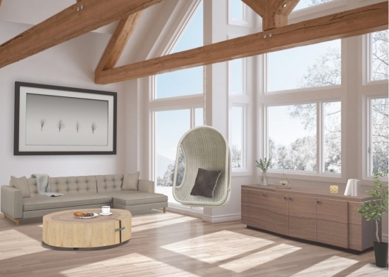 cozy winter living room Design Rendering