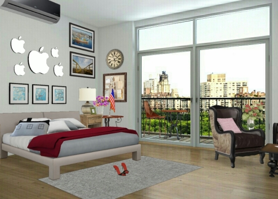 Bed room with balcony  Design Rendering