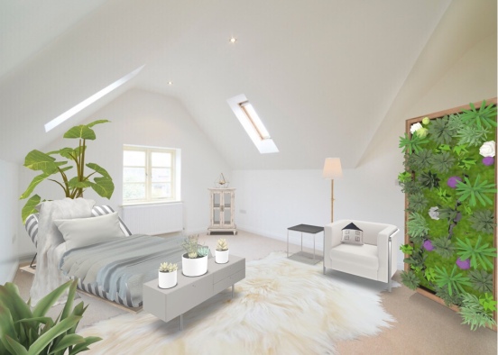 Bedroom With Plants Design Rendering