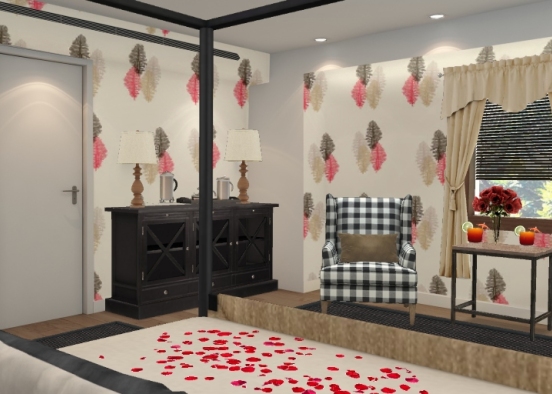 Romantic room hotel Design Rendering