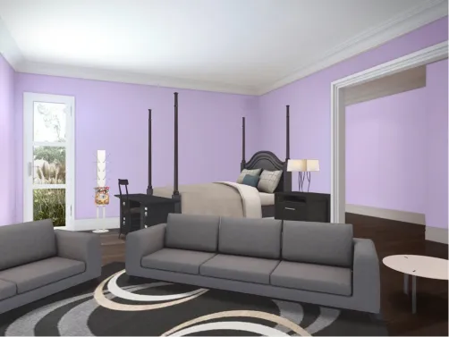 Gray and Lavender Bedroom
