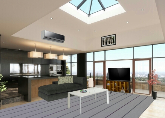 Modern living area - Salon moderne Design Rendering