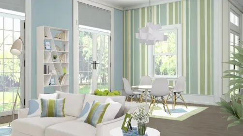 Green and light blue