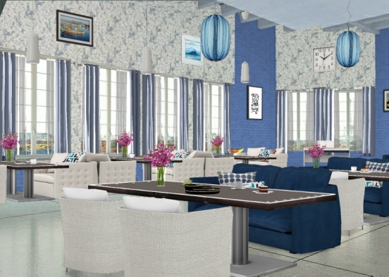 Blue restaurant...  Design Rendering