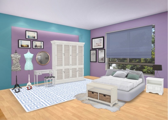 cute girl bedroom Design Rendering
