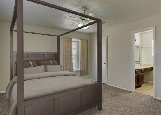 Bedroom with bed Design Rendering