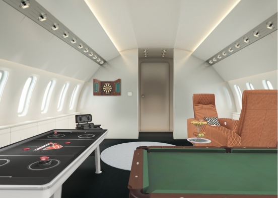 private jet and rec room Design Rendering