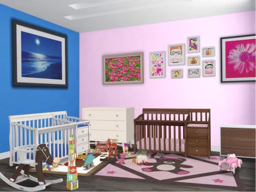 baby boy and girl room
