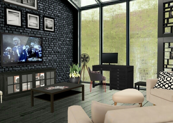 Young mans apartment Design Rendering