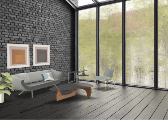 minimalist modern living room Design Rendering