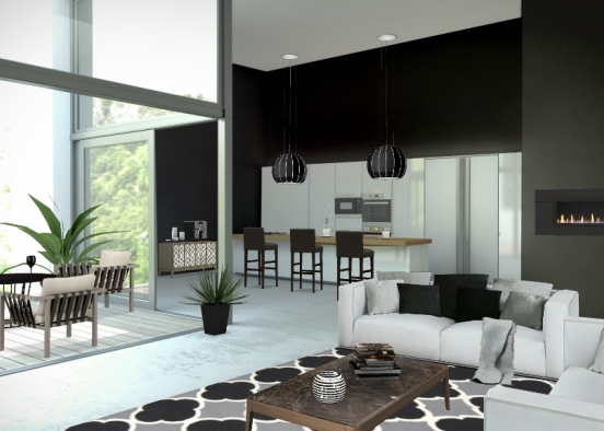 Living Room 🖤 Design Rendering