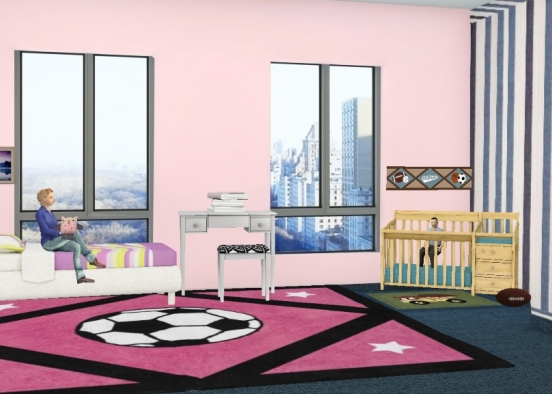 Maya and Steave's Bed Room (family Siris) Design Rendering
