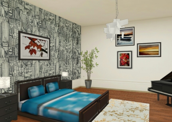 Teenage bedroom Design Rendering