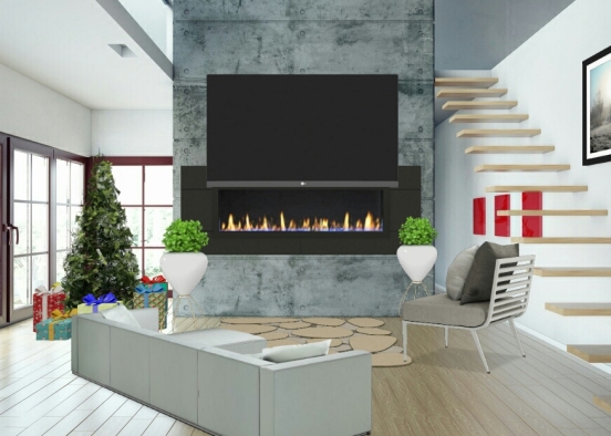 Modern as fuck living room  Design Rendering