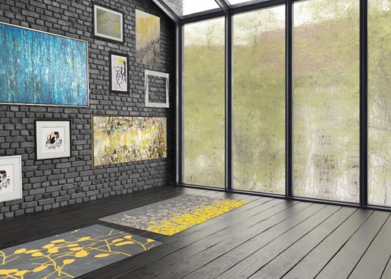 Yellow and Grey Gallery  Design Rendering