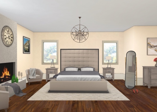 Tan bedroom  Design Rendering