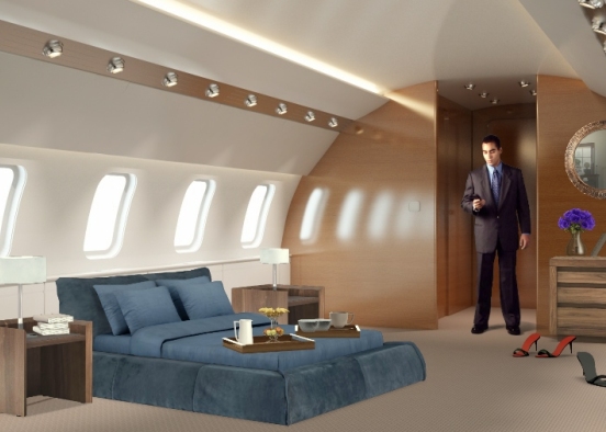 Chambre de luxe airplane Design Rendering