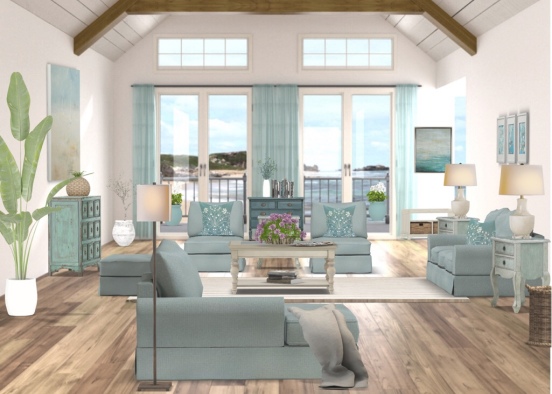 Costal Living-room  Design Rendering