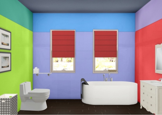 Colourful bathroom Design Rendering