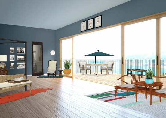 Beachfront Bedroom Design Rendering