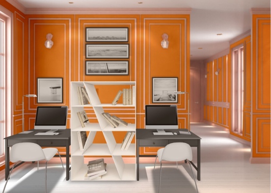 Study hall in Atomic Orange Design Rendering